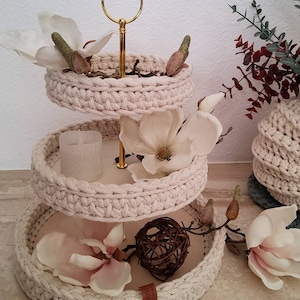 Moderne Etagere gehäkelt | Wohndekoration | Home Decor | Boho | Aufbewahrung |  Geschenkidee