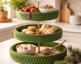 Moderne Etagere gehäkelt | Wohndekoration | Home Decor | Boho | Aufbewahrung |  Geschenkidee