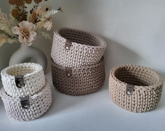 Häkelkorb rund | verschiedene Größen | Häkelkörbchen | Utensilo |  Aufbewahrungskorb | Baumwollkorb | Boho | Geschenkidee
