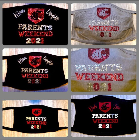 WSU Parents Weekend 2021 Face Mask Mom Daughter Dad Son adult Etsy