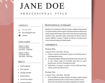 Professional Curriculum Vitae Template