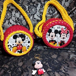 Häkeltasche, Handgemachte Tasche, Mädchentasche, Kindertasche, Disney Mickey Mouse Tasche, handgemachte Kindertasche, Handtaschen Mickey Mouse, gehäkelte Kindertasche