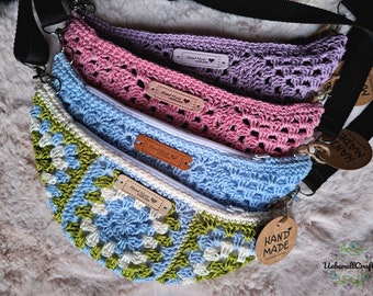 Custom made - crocheted Grannysquare bum bag, fannypack, bag, colorful, gift, handmade, unique piece - handmade unique