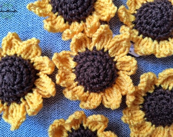 Sunflower keychain, crocheted, amigurumi, flower, keychain, gift, cute - handmade