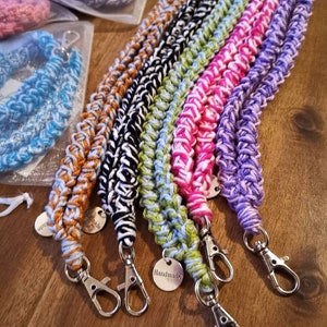 Cadena para teléfono móvil, tejida a crochet, cordón, cadena para teléfono, cinta, regalo - hecho a mano