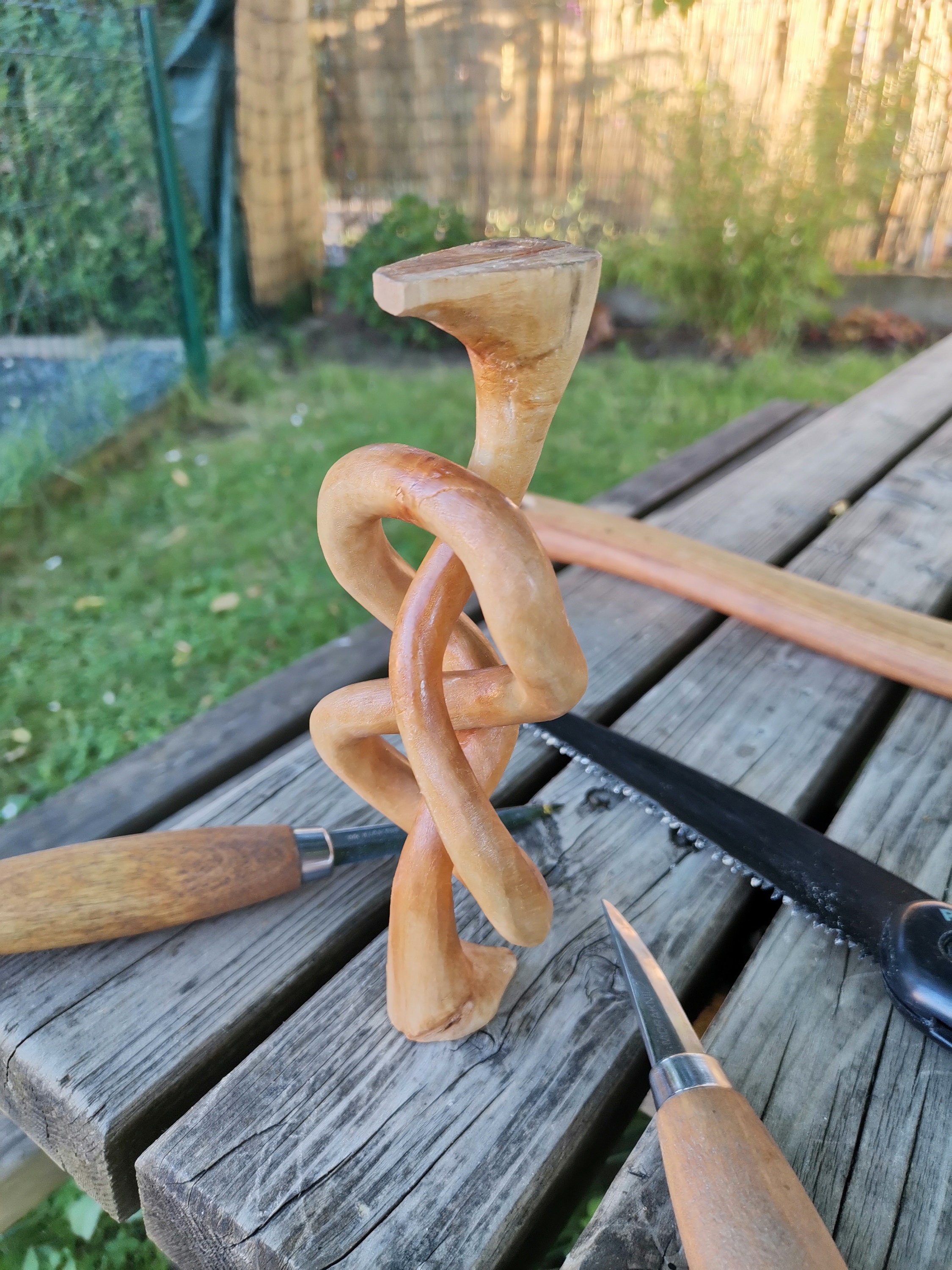 Knot sculpture of 8 in handmade birch wood Etsy