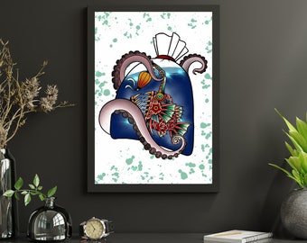 Neo Traditional Angler Fish Print