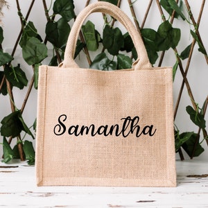 Custom Beach Tote Bag, Bridesmaid Tote Bags With Names, Bachelorette Gifts, Bridesmaid Gifts, Girls Trip Gifts, Jute Bag, Burlap Tote Bags