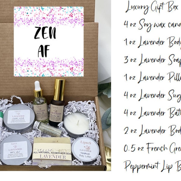 Zen Af Spa Gift Set | Spa Gift Box For Her | Zen Relaxation Gift Box | Yoga Letterbox Gift | Meditation Self Care Gift