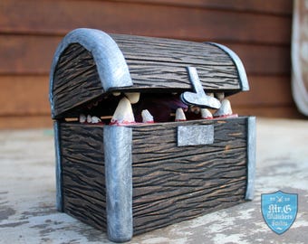 Large Mimic Treasure Chest | Fantasy Storage Box | Dungeon Dice Holder ...
