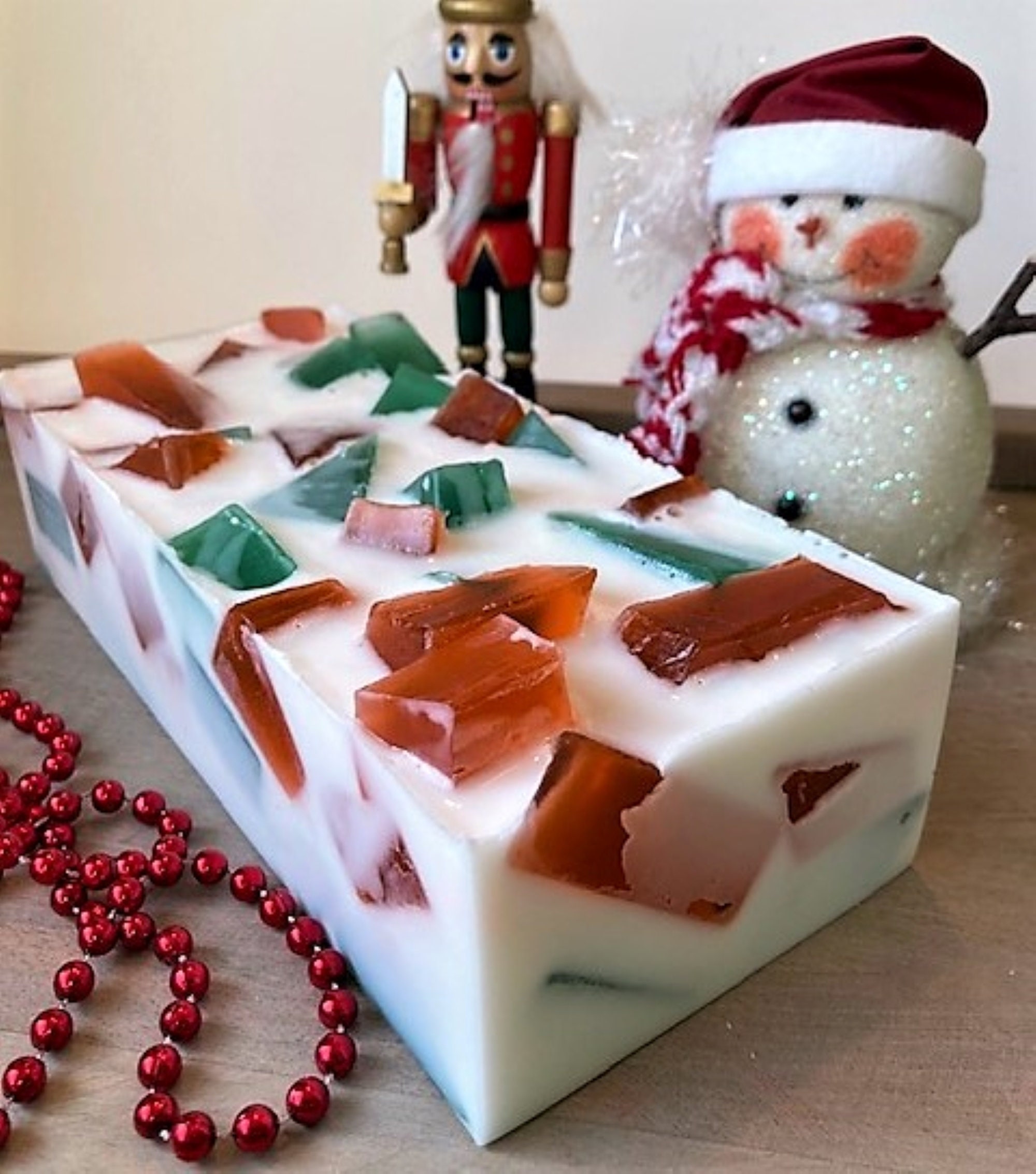Peppermint Bark Vegan Glycerin Soap | Christmas Soap | Designer Holiday Soap | Perfect Gift or Stocking Stuffer | Save