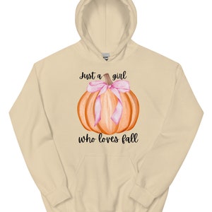 Just A Girl Who Loves Fall Hoodie | fall pumpkin shirt, fall girl shirt, thanksgiving shirt, pumpkin lover, autumn sweatshirt, fall season