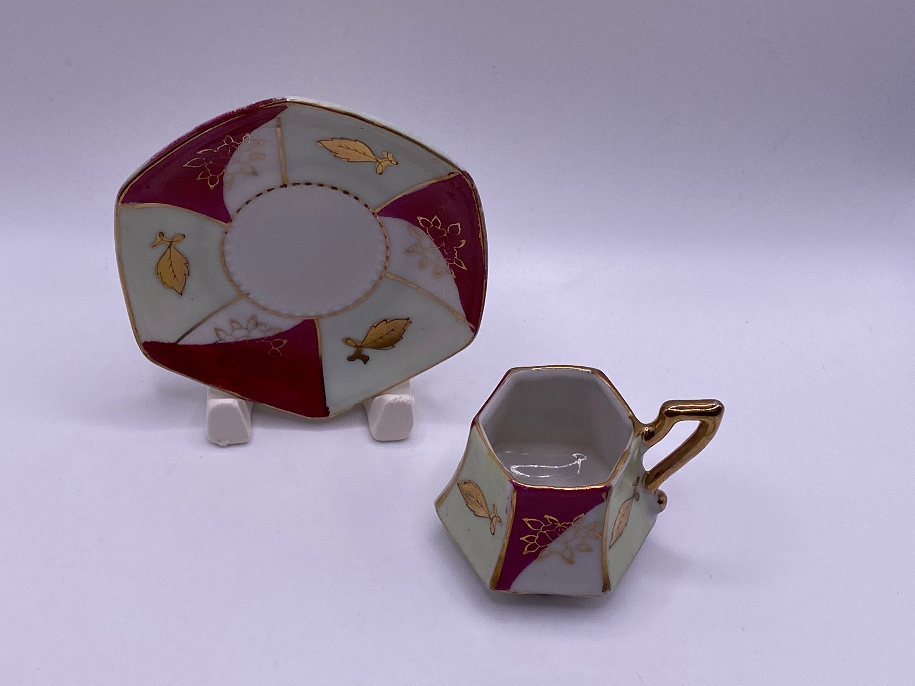 Vintage Mini Tea for One Cup and Saucer Lotus Flower and Etsy