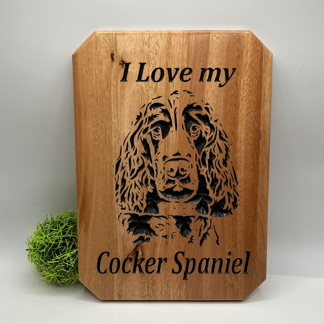 Cocker Spaniel Dog Sign, Vintage Wooden Sign, I Love My Cocker Spaniel ...