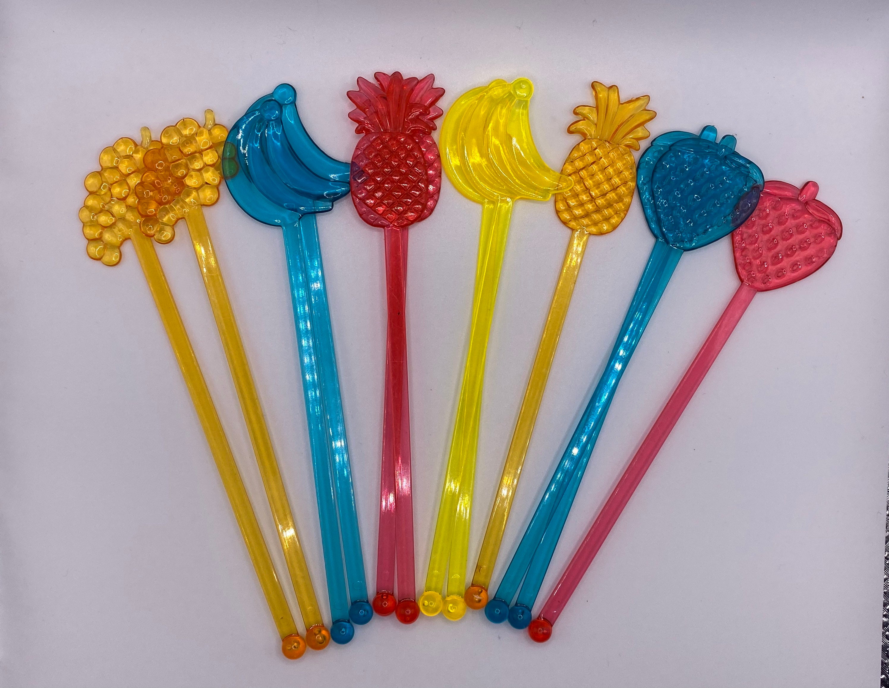 Vintage Plastic Swizzle Sticks Stir Sticks Set of 12 Retro 