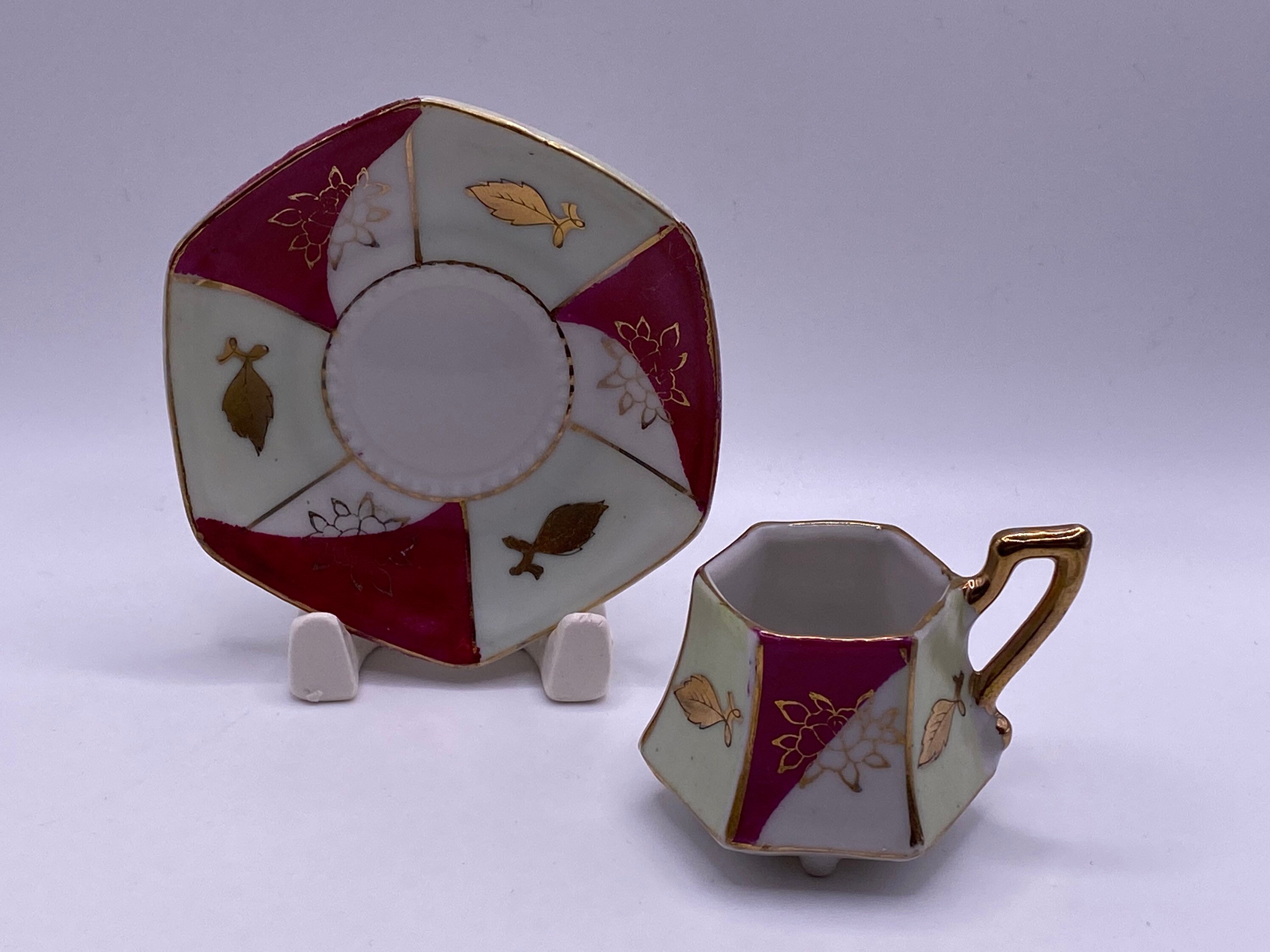 Vintage Mini Tea for One Cup and Saucer Lotus Flower and Etsy