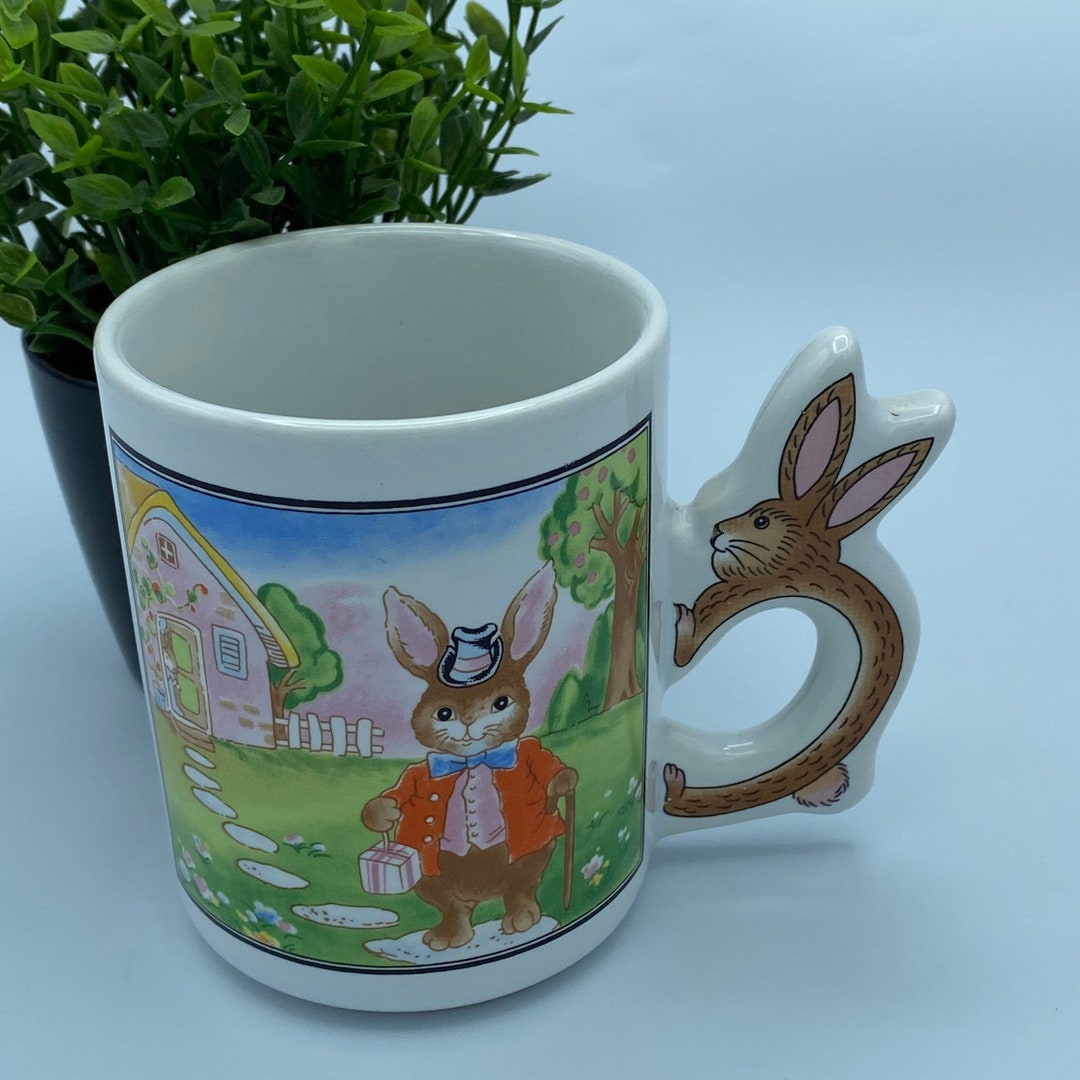 Bunny Mug Vintage, Kids Easter Mug, Bunny Ears Mug, Retro Kids Eater ...