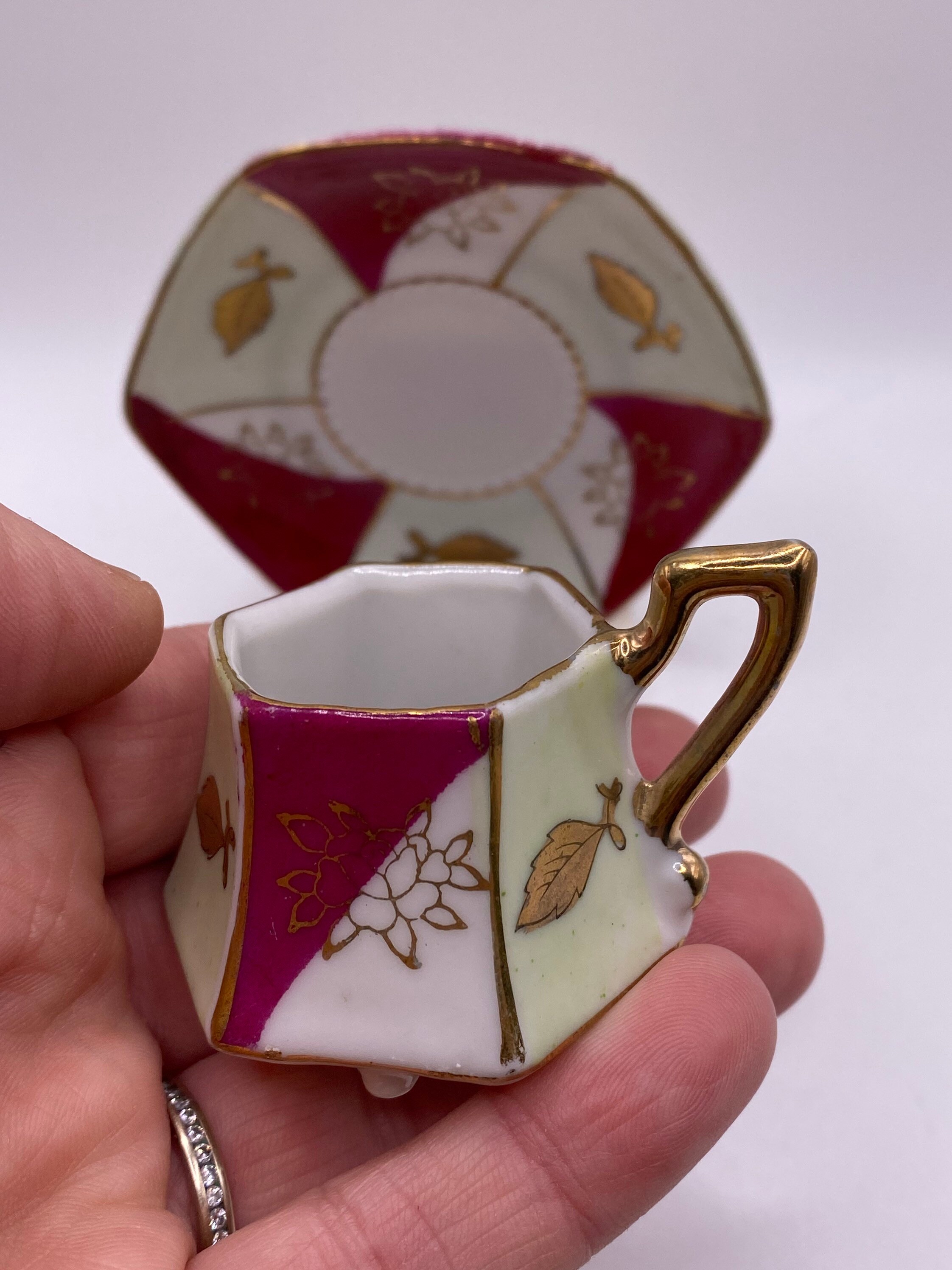 Vintage Mini Tea for One Cup and Saucer Lotus Flower and Etsy