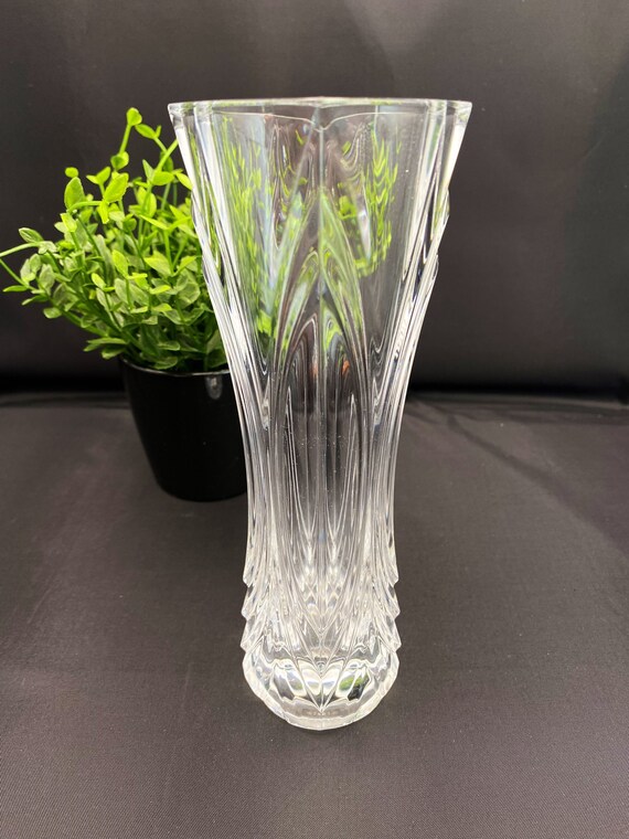 Vintage Crystal Bud Vase Slim Unique Shape Better Looking in Etsy