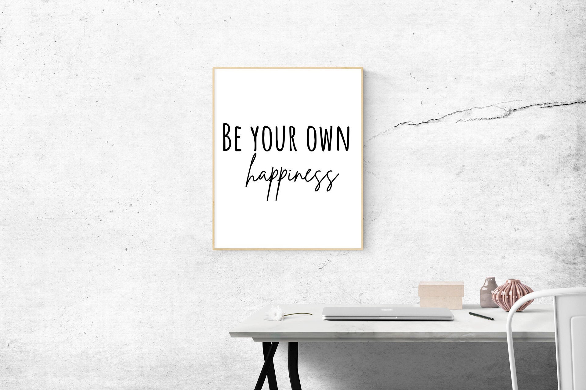 Be your own happiness Quote Prints Inspirational Wall Decor Etsy