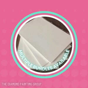 May include: A stack of white canvas panels, ready for diamond painting. Multiple bundles are available. The Diamond Painting Group.