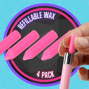 Refillable Wax Pellets for Diamond Painting Wax Drill Dot Pen Rhinestones Bead Embroidery Nail Crafting Pen Round Square Drill Gem Dots 4 PK