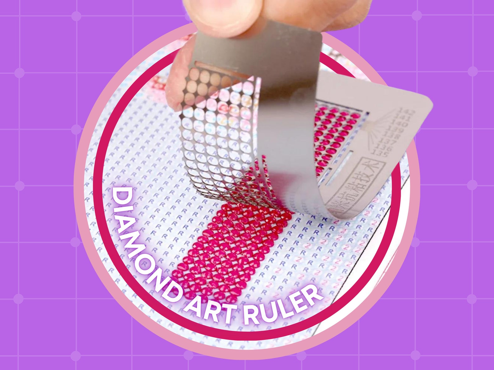 Diamond Art Ruler | Diamond Painting Tool | Square or Round Drill Gem ...