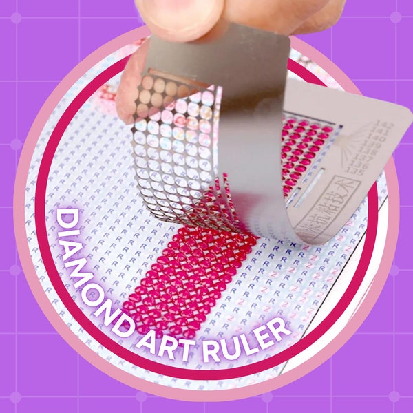 Diamond Art Ruler | Diamond Painting Tool | Square or Round Drill Gem Dots | Diamond Painting Fix Tool Accessory | Alignment Tool