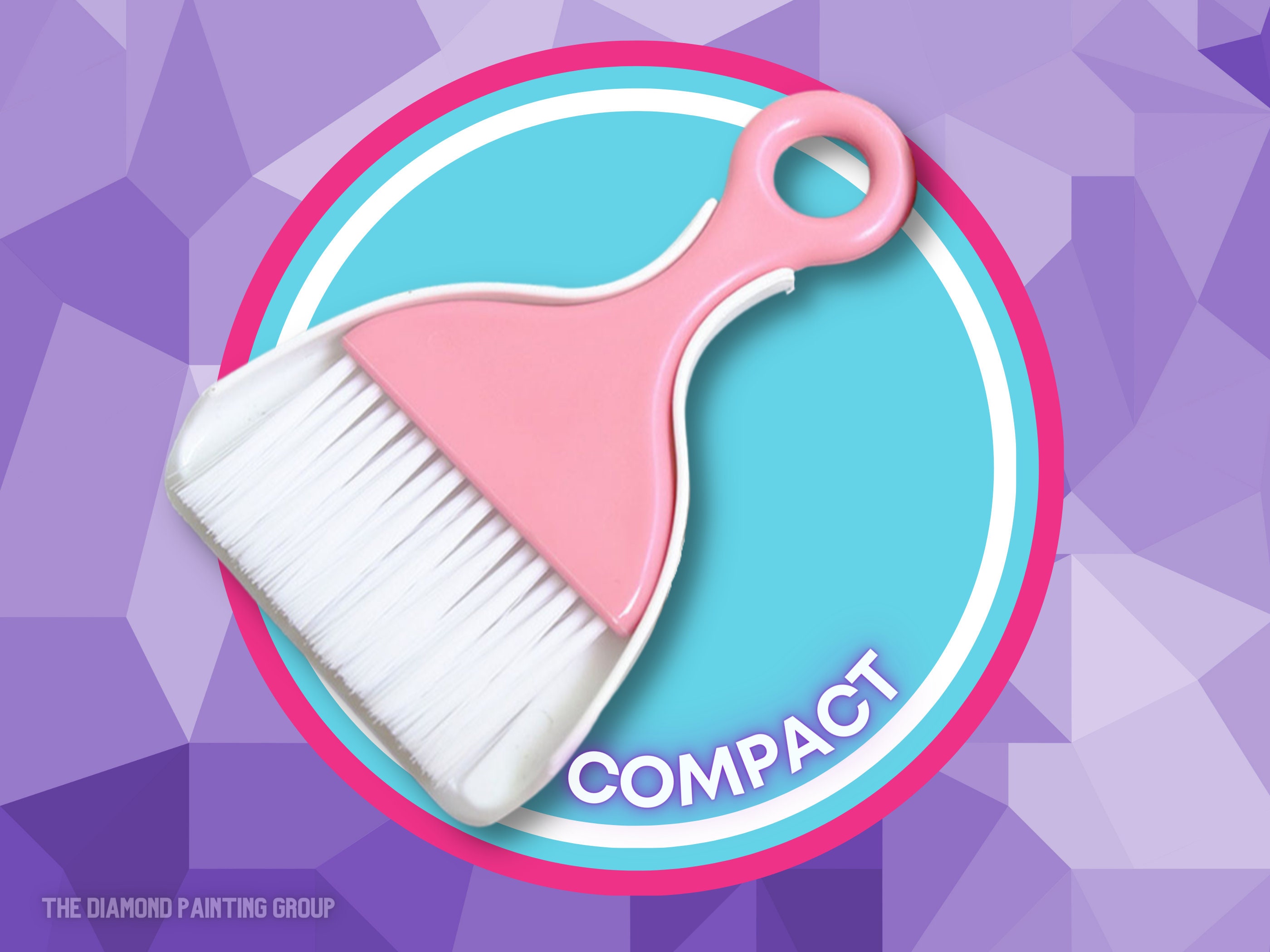 Brosse Et Pelle à Poussière Pour Diamond Painting - Outil De Nettoyage Et Organisation Des Perles Diamant - Couleur Rose, Plastique