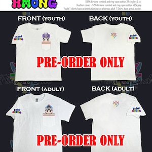 PREORDER Pocket Hmong T-Shirt - Sizes Youth (s-xl) and Adult (s-xxl) - Made to Order