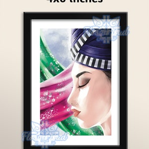 The Dreaming Lady | Hmong Woman | Small Art Print | 4x6 Inches