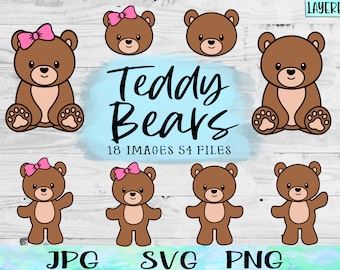 Teddy Bear SVG, Teddy Bear PNG, Teddy Bear Clipart, Brown Bear Silhouette, Baby Bear Onesie File, Teddy Bear Shirt File, Brown Bear Art