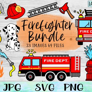 Può includere: Un set di 23 immagini digitali clipart a tema pompiere, tra cui un camion dei pompieri, un dalmata, un idrante, una manichetta antincendio, una scala, un'ascia, un distintivo del capo dei pompieri e un cappello da pompiere. Le immagini sono in stile cartone animato e sono perfette per creare artigianato, biglietti e altri progetti.