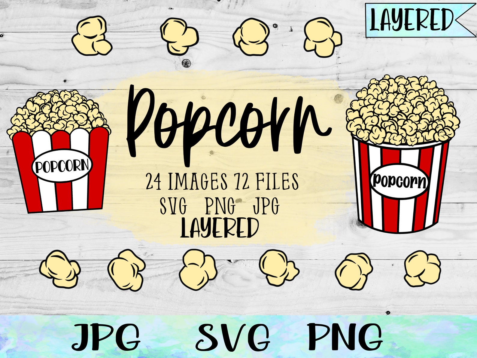 Popcorn Box SVG Popcorn Svg Popcorn Bucket Popcorn Kernel Etsy Canada