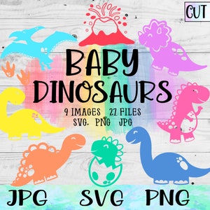 Dinosaur SVG Bundle, Baby Dinosaur Svg, TRex Svg, Triceratops Svg, Dinosaur Svg, Dinosaur Png, Dinosaur Shirt Svg, Cartoon Dinosaur Egg