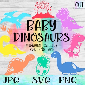 Dinosaur SVG Bundle, Baby Dinosaur Svg, TRex Svg, Triceratops Svg, Dinosaur Svg, Dinosaur Png, Dinosaur Shirt Svg, Cartoon Dinosaur Egg