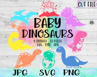 Dinosaur SVG Bundle, Baby Dinosaur Svg, TRex Svg, Triceratops Svg, Dinosaur Svg, Dinosaur Png, Dinosaur Shirt Svg, Cartoon Dinosaur Egg