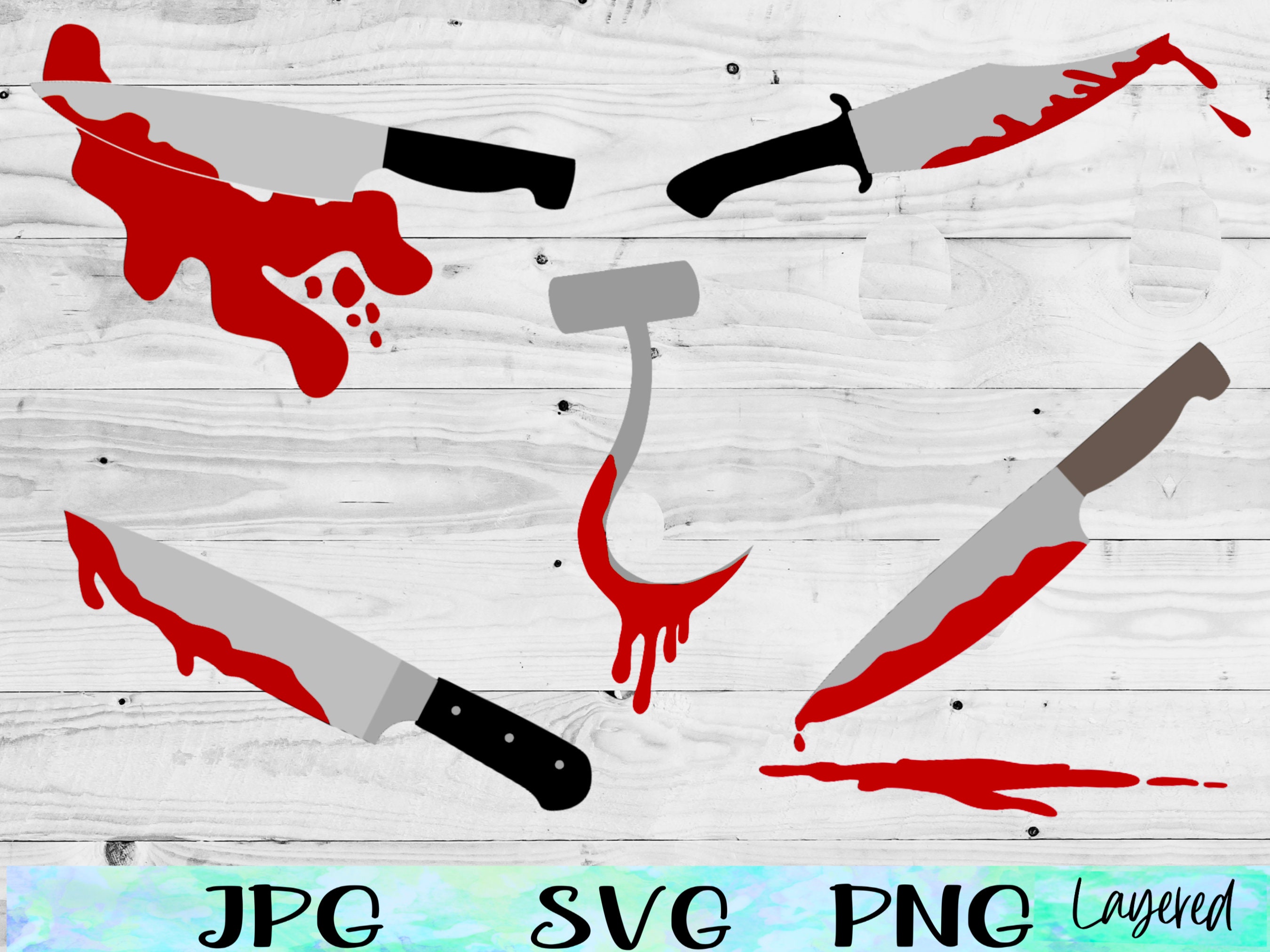 Bloody Knife SVG Horror Knives SVG Crime Scene SVG Blood Etsy UK