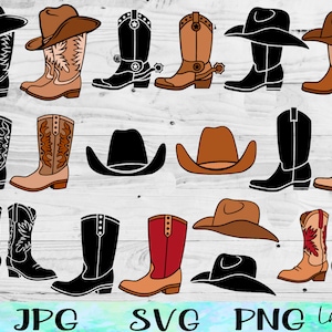 Cowboy Boot SVG, Cowgirl Boots Svg, Cowboy Hat SVG, Cowgirl Hat Svg, Cowboy SVG, Cowgirl Svg, Southern Svg, Cowboy Boots Svg, Rodeo Svg