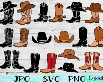 Cowboy Boot SVG, Cowgirl Boots Svg, Cowboy Hat SVG, Cowgirl Hat Svg, Cowboy SVG, Cowgirl Svg, Southern Svg, Cowboy Boots Svg, Rodeo Svg