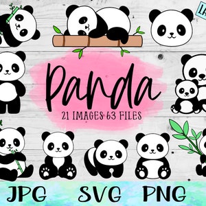 Panda SVG, Kawaii Panda Svg, Cute Panda Svg, Cute Panda Clipart, Panda Shirt File, Panda Mug File, Panda Sticker, Panda Gift File, Panda