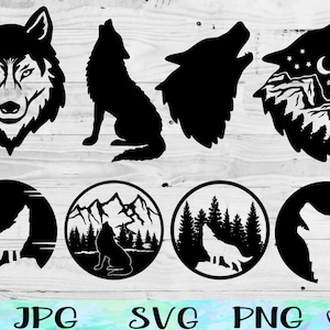 Wolf SVG Bundle, Wolf PNG, Wolves Svg, Wolf Art, Wolf Illustration, Wolves Png, Wolf Head Svg, Lone Wolf Art, Wolf Shirt Files, Wolf Clipart