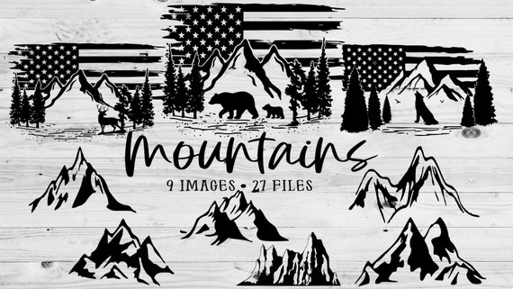 Mountain Range SVG, Mountain Svg, Wanderlust Svg Mountain Clipart, Outdoors Svg, Nature Svg, Forest Svg, Adventure Svg, Camping Svg Wolf Svg