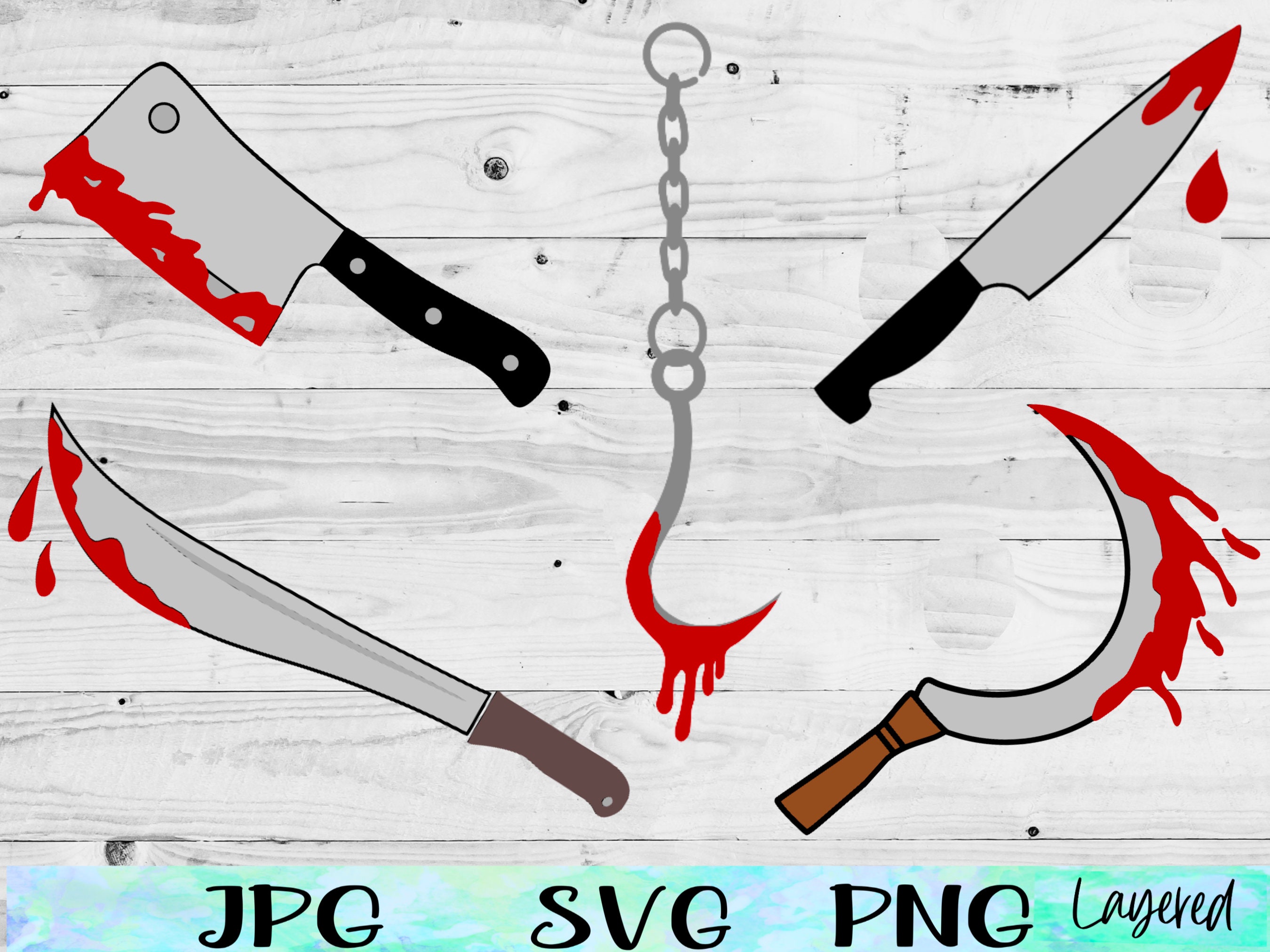 Bloody Knife SVG Horror Knives SVG Crime Scene SVG Blood Etsy UK