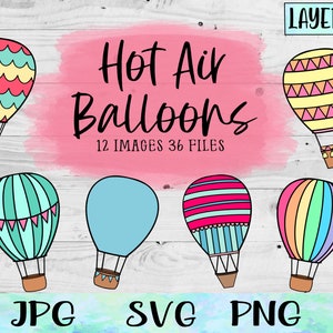 Hot Air Balloon PNG, Hot Air Balloon SVG, Hot Air Balloon Printable, Hot Air Balloon Art, Hot Air Balloon Bundle, Hot Air Balloon Clipart