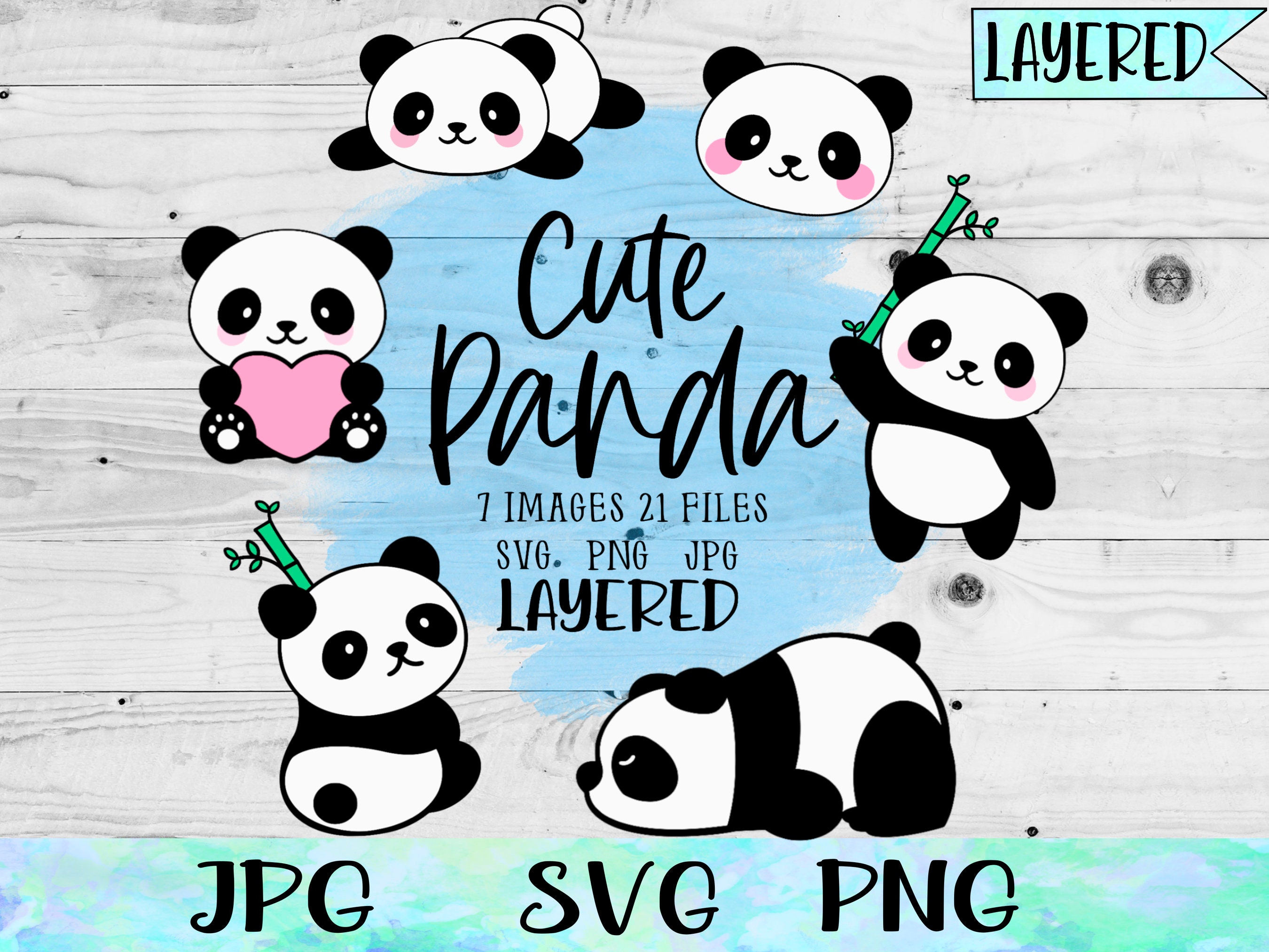 Cute Pandas Clip Art, Panda Clip Art, Panda Clipart, Cute Panda Clipart,  Kawaii Panda, Kawaii Clipart - pnd01