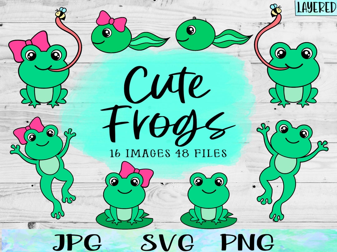 Rana SVG, Rana y Sapo, Rana Linda SVG, Clipart de Rana, Pegatinas de ...