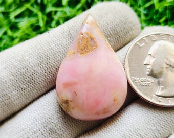 Natuurlijke roze opaal edelsteen | Beide zijden hoge handgepolijste cabochon | Gladde en glanzende roze opaal edelsteen | Formaat: 32 x 21 x 8 mm (29 kt)