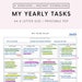 Yearly Tasks Printable Landscape, Yearly to Do List, Minimalist Yearly ...