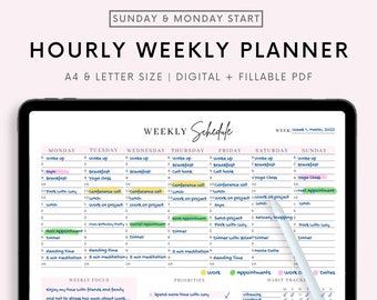 Weekly Planner Goodnotes Template, Undated, Digital Planner pdf, Cute Planner, Notability, Noteshelf, Bullet Journal iPad, Templates pdf